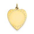 thumbnail image 1 of 14k Yellow Gold Etched .018 Gauge Engravable Heart Disc (16x24mm) Pendant / Charm, 1 of 2
