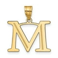 thumbnail image 1 of 14k Yellow Gold Etched Finish Block Letter M Initial Design Pendant, 1 of 4