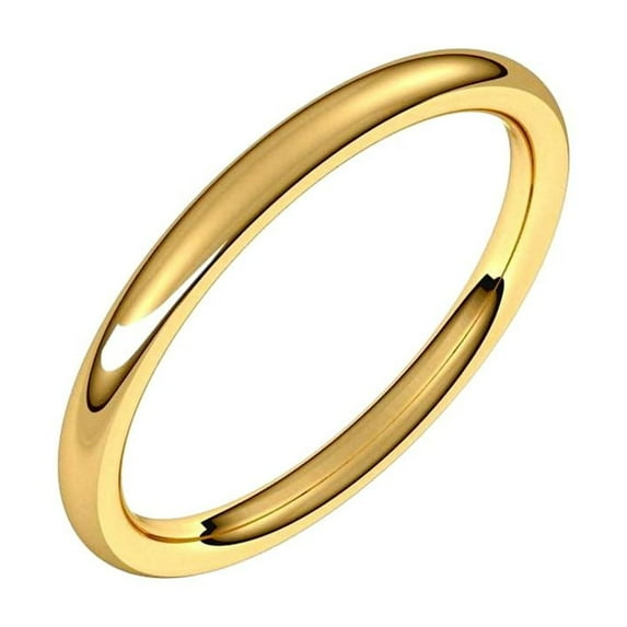 14k Yellow Gold European 2mm Comfort-fit Wedding Band Ring Size 6 Wedding Band for Women and Men