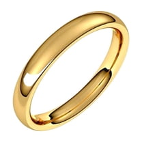 14k Yellow Gold European 3mm Comfort-fit Wedding Band Ring Size 4.5 Wedding Band for Women and Men