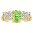 thumbnail image 1 of 14k Yellow Gold, Fancy Cluster Ring Created Oval Color CZ Synthetic Aug Birthstones, 1 of 3