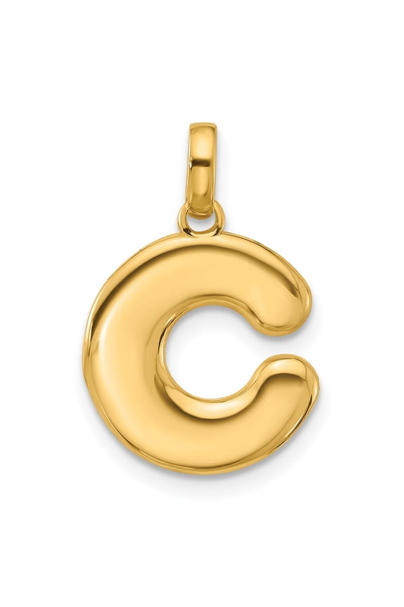 14k Yellow Gold Fancy Letter C