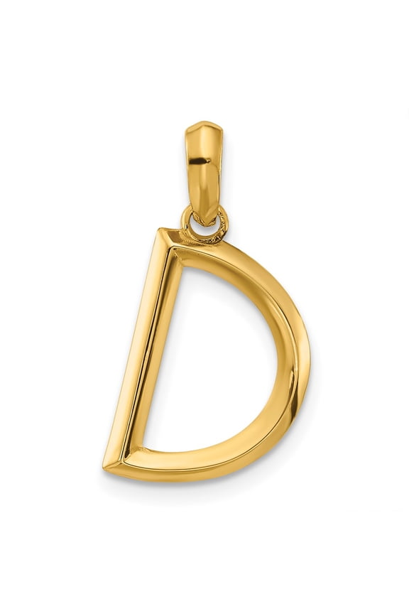 14k Yellow Gold Fancy Letter D