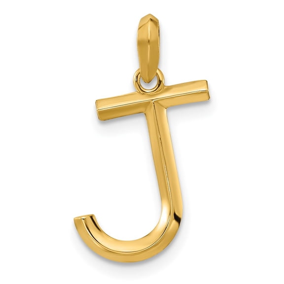 14k Yellow Gold Fancy Letter J