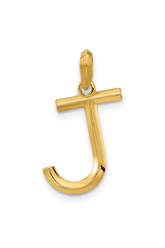 14k Yellow Gold Fancy Letter J