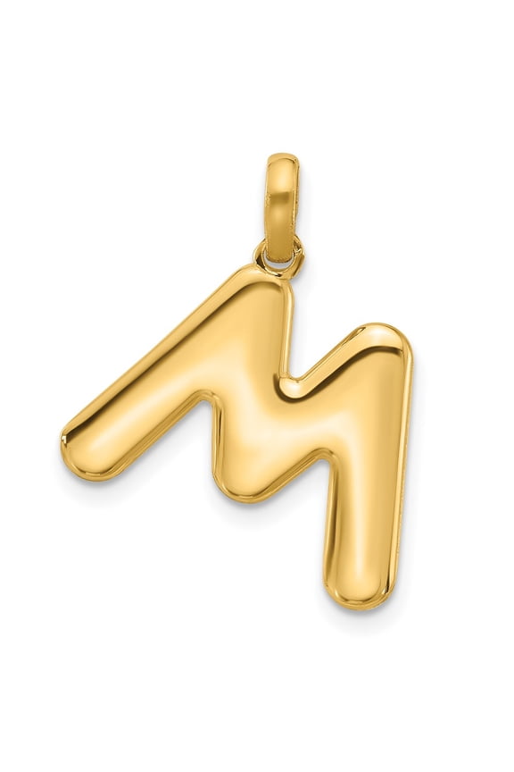 14k Yellow Gold Fancy Letter M