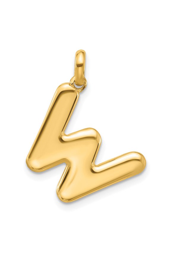 14k Yellow Gold Fancy Letter W