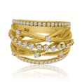 thumbnail image 1 of 14k Yellow Gold Fancy Puzzle Diamond Ring, 1 of 3