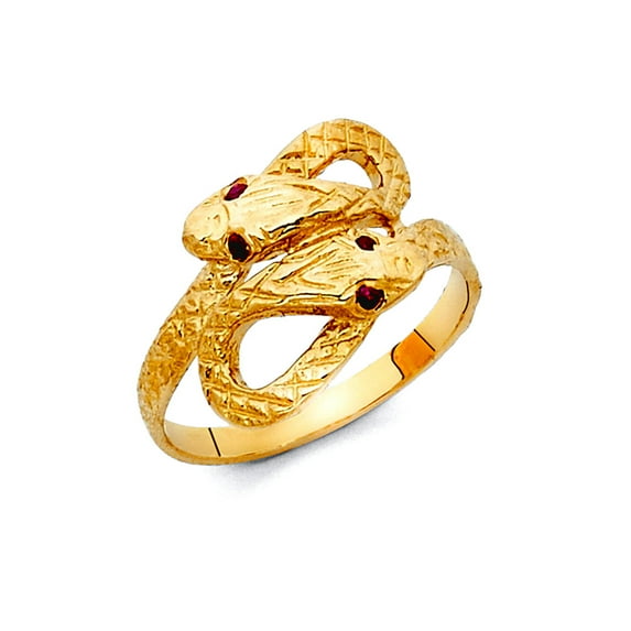 14k Yellow Gold Fancy Snake Ring Size 7 Ring for Women - 2.7 Grams