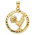 thumbnail image 1 of 14k Yellow Gold Fierce Male Chicken Powerful Rooster Pendant Diamond-Cut Charm Jewelry Female Unisex, 1 of 3