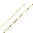 thumbnail image 1 of 14k Yellow Gold Figaro 3 Plus 1 Links 2.7mm With Rhodium Pave Chain Necklace 20 Inch Chain Necklace for Women and Men, 1 of 2