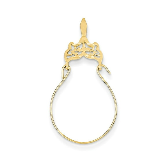 14k Yellow Gold Filigree Charm Holder