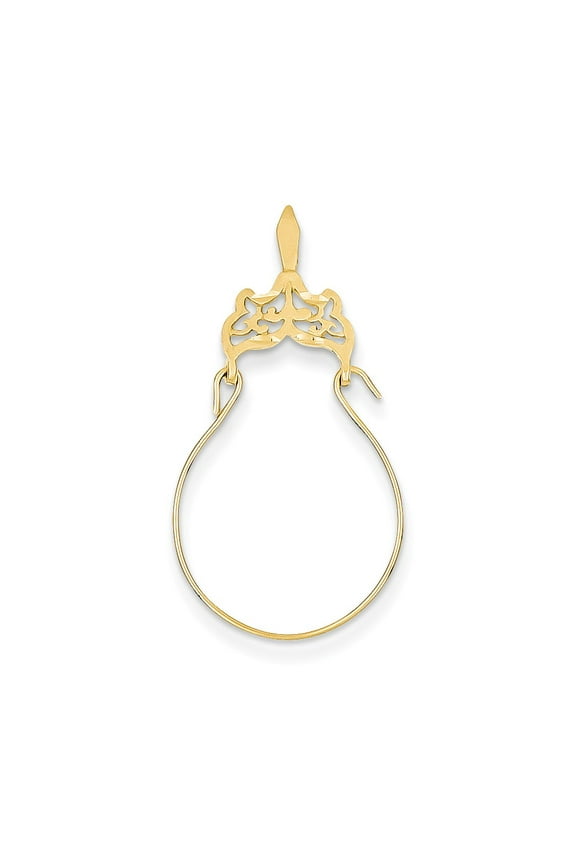 14k Yellow Gold Filigree Charm Holder
