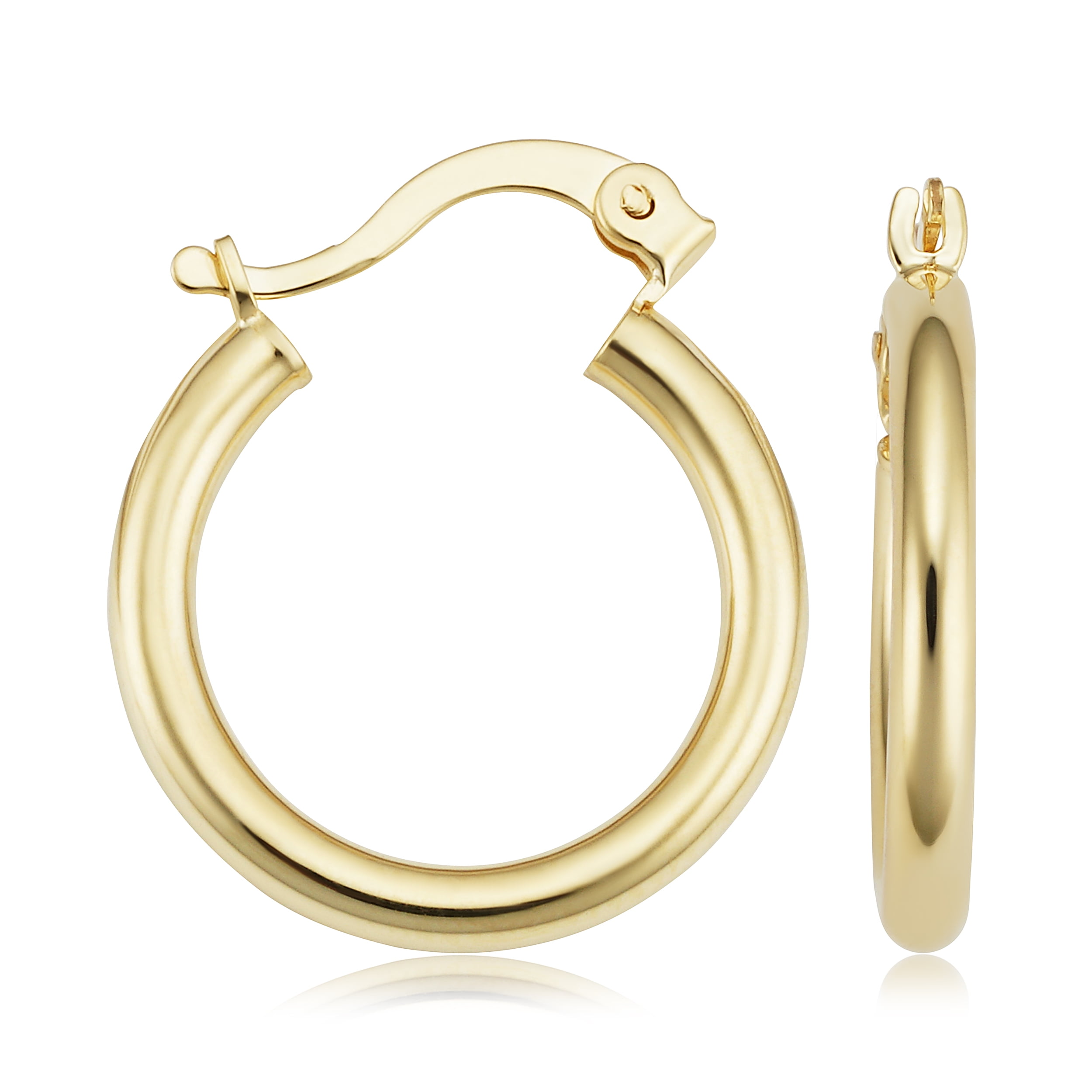 KoolJewelry 14k Yellow Gold Filled Classic Hoop Earrings (2.5 x 19 mm)