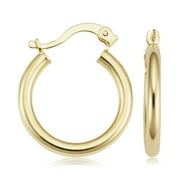 FREMADA KoolJewelry 14k Yellow Gold Filled Classic Hoop Earrings (2.5 x 19 mm)