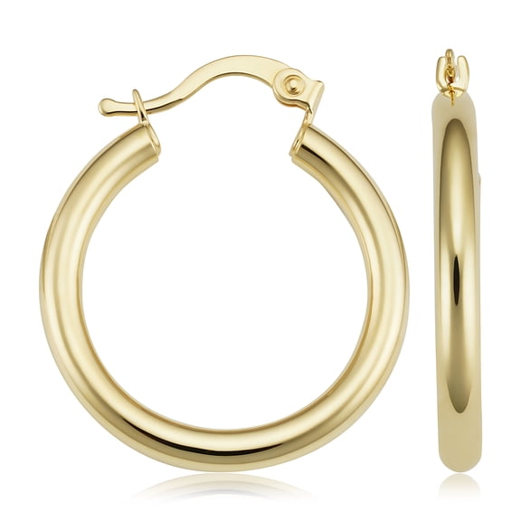 KoolJewelry 14k Yellow Gold Filled Classic Hoop Earrings (3 x 25 mm)