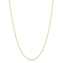 KoolJewelry 14k Yellow Gold Filled Round Wheat Chain Pendant Necklace (0.8 mm, 14 inch)