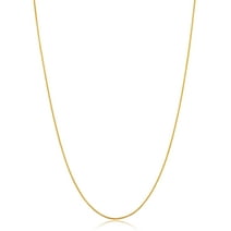 14k Yellow Gold Filled Round Wheat Chain Pendant Necklace (0.8 mm, 14 inch)