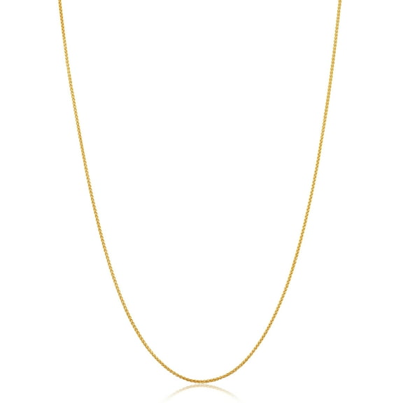 KoolJewelry 14k Yellow Gold Filled Round Wheat Chain Pendant Necklace (0.8 mm, 16 inch)