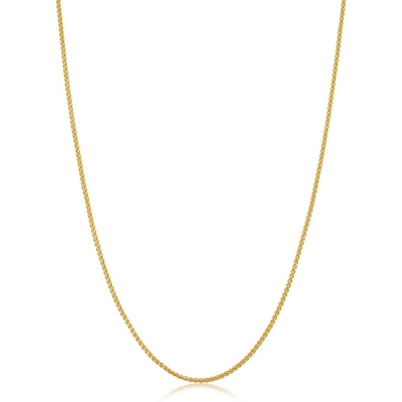 KoolJewelry 14k Yellow Gold Filled Round Wheat Chain Pendant Necklace (1.2 mm, 14 inch)