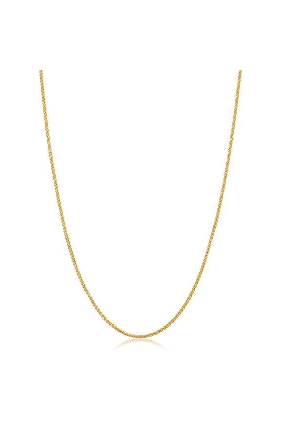KoolJewelry 14k Yellow Gold Filled Round Wheat Chain Pendant Necklace (1.2 mm, 20 inch)