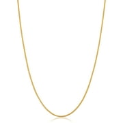14k Yellow Gold Filled Round Wheat Chain Pendant Necklace (1.2 mm, 22 inch)