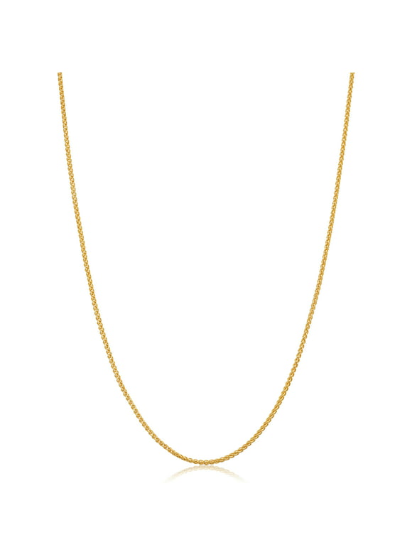 14k Yellow Gold Filled Round Wheat Chain Pendant Necklace (1.2 mm, 22 inch)