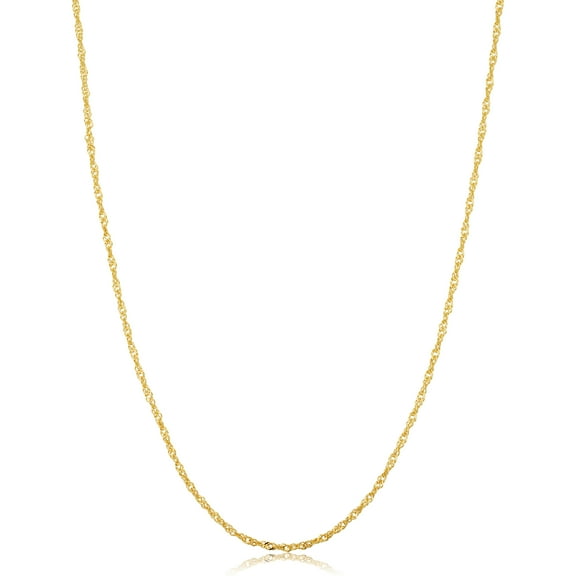 KoolJewelry 14k Yellow Gold Filled Singapore Chain Pendant Necklace (1.4 mm, 30 inch)
