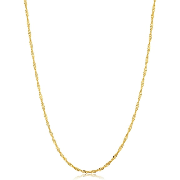 KoolJewelry 14k Yellow Gold Filled Singapore Chain Pendant Necklace (1.7 mm, 22 inch)