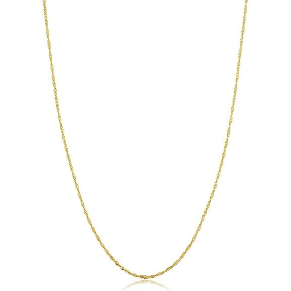 KoolJewelry 14k Yellow Gold Filled Singapore Chain Pendant Necklace (1 mm, 14 inch)