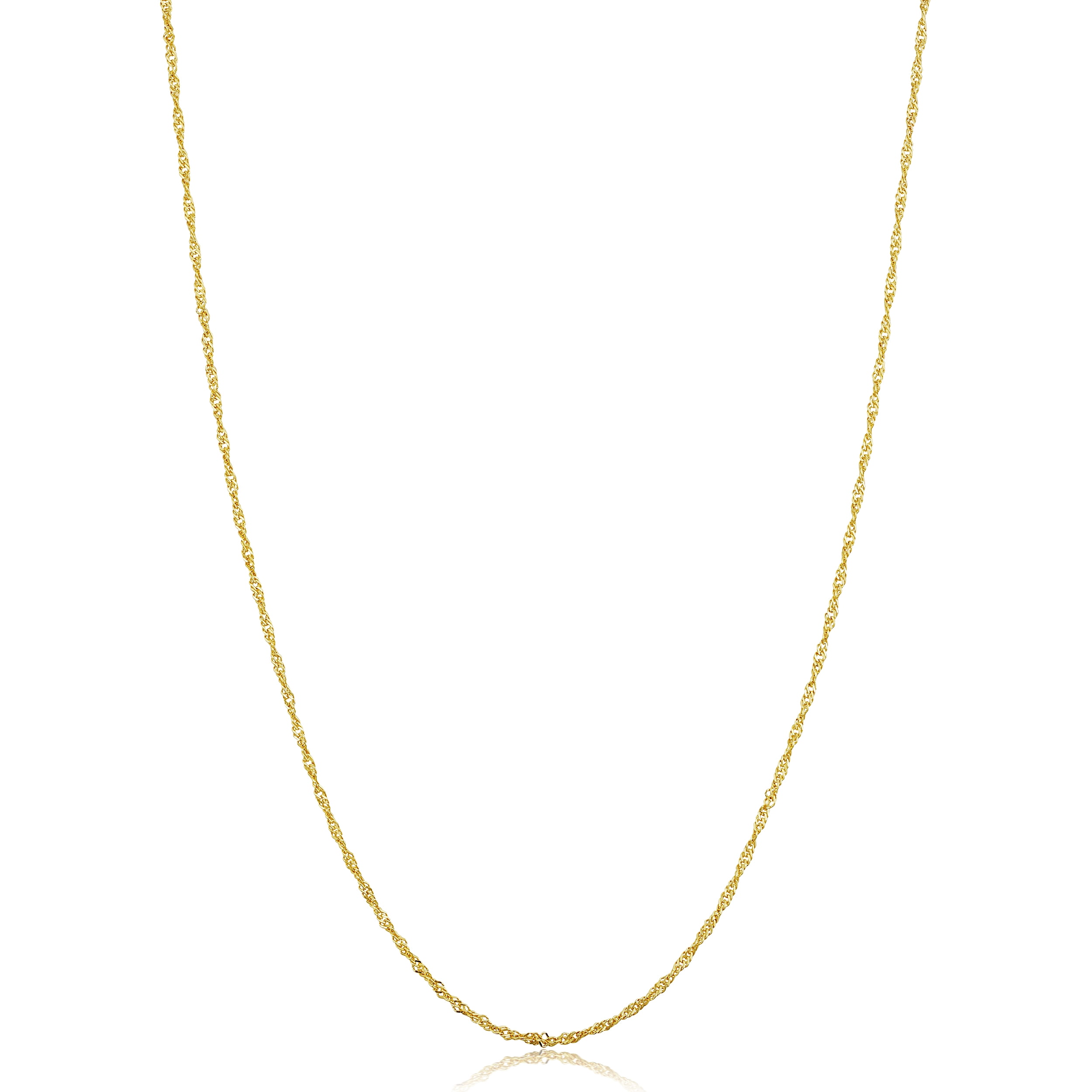 KoolJewelry 14k Yellow Gold Filled Singapore Chain Pendant Necklace (1 mm, 18 inch)
