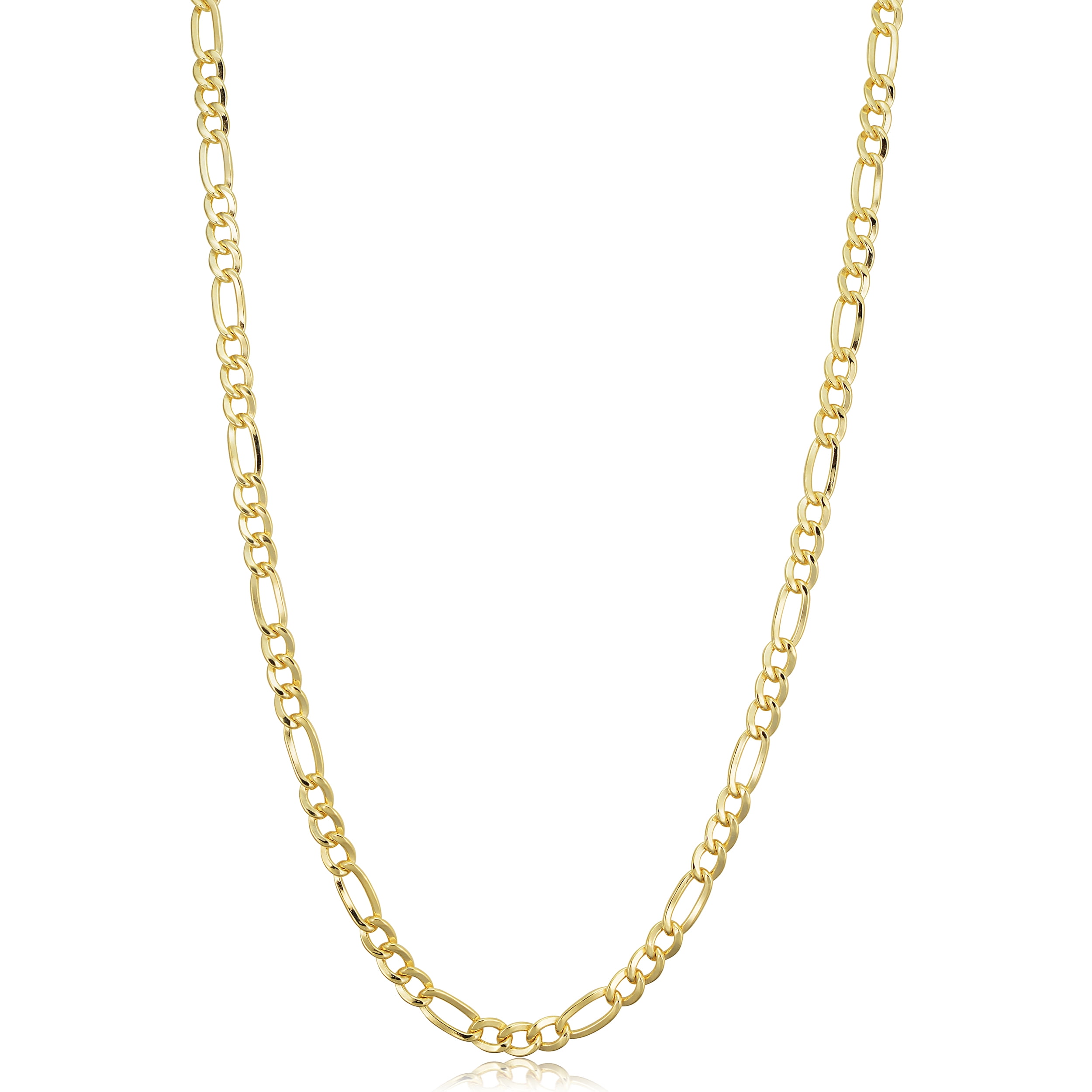 KoolJewelry 14k Yellow Gold Filled Solid Figaro Link Chain Necklace (3.3 mm, 18 inch)