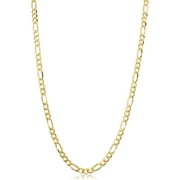 14k Yellow Gold Filled Solid Figaro Link Chain Necklace (3.3 mm, 18 inch)