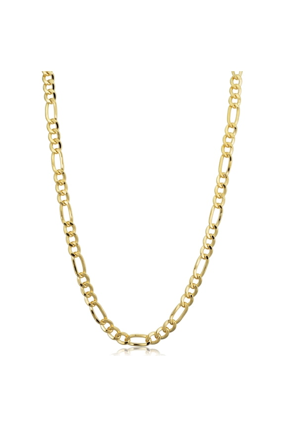 KoolJewelry 14k Yellow Gold Filled Solid Figaro Link Chain Necklace (4.2 mm, 20 inch) | Unisex