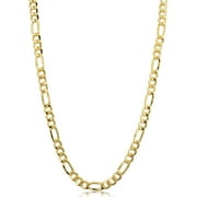 KoolJewelry 14k Yellow Gold Filled Solid Figaro Link Chain Necklace 4.2 mm, 30 inch