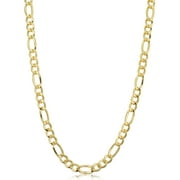 KoolJewelry 14k Yellow Gold Filled Solid Figaro Link Chain Necklace 5.2 mm, 22 inch