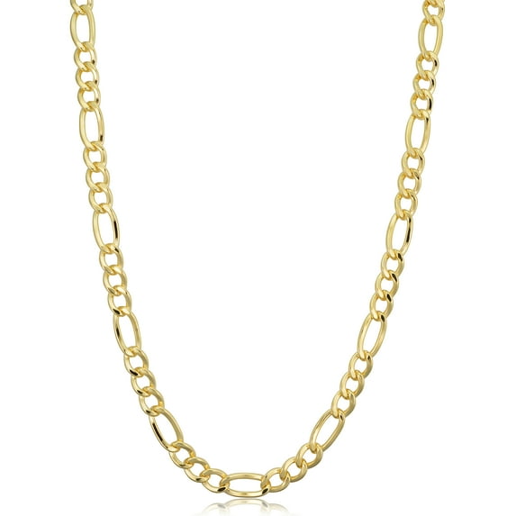KoolJewelry 14k Yellow Gold Filled Solid Figaro Link Chain Necklace (5.2 mm, 24 inch)