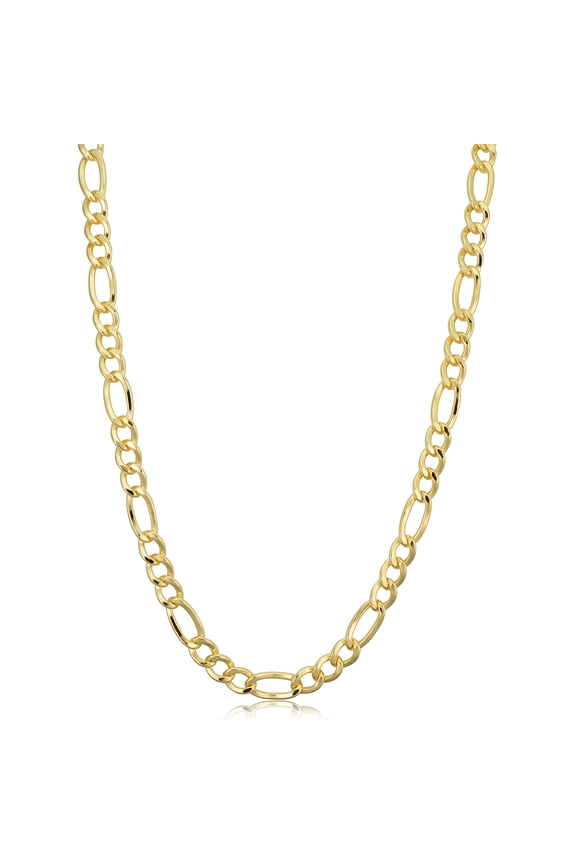 KoolJewelry 14k Yellow Gold Filled Solid Figaro Link Chain Necklace (5.2 mm, 24 inch)