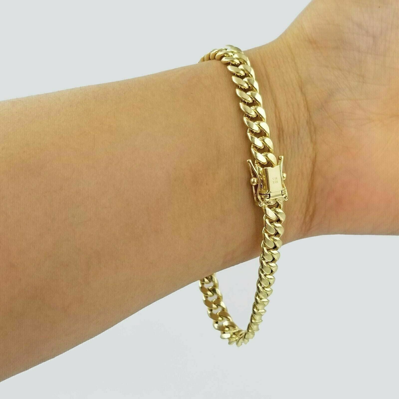 SHREE JEWELS 14k Yellow Gold Finish 6mm Link 7.5inch Men/ Women Miami Cuban Link Bracelet