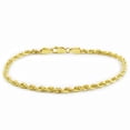 thumbnail image 1 of 14k Yellow Gold Finish Womens 2mm Diamond Cut Rope Chain Bracelet w Lobster Clasp- 7", 1 of 4