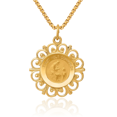 thumbnail image 1 of 14K Solid Yellow Gold First Holy Communion Necklace Chain Pendant Charm with chain 14inch, 1 of 8