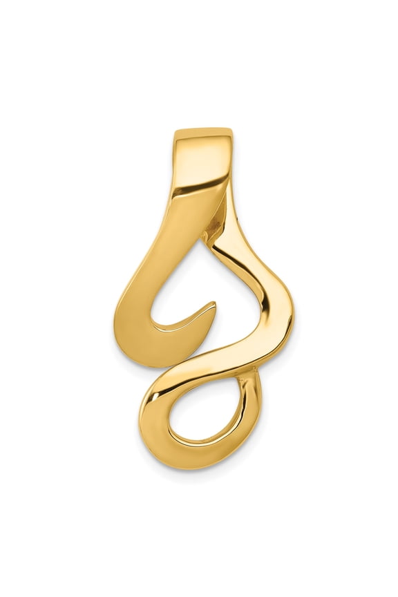 14k Yellow Gold Fish Hook Pendant for Men and Women, Abstract Infinity Nautical Necklace, Polynesian Coastal Jewelry Symbolizing Strength and Ocean Connection
