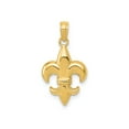 thumbnail image 1 of 14k Yellow Gold Fleur de Lis Pendant for Men and Women, Unisex French Symbol of Faith, Religious Heritage Charm, Fine Cultural Jewelry Accessory, 1 of 6