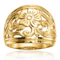 thumbnail image 1 of 14K Solid Yellow Gold Flower Ring, 1 of 6