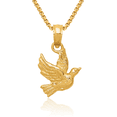 thumbnail image 1 of 14K Solid Yellow Gold Flying Dove Symbol Peace Love Holy Spirit Bird Necklace Religious Chain Pendant Christian Charm with chain 20inch, 1 of 8