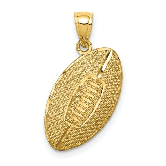 14k Yellow Gold Football Charm Pendant