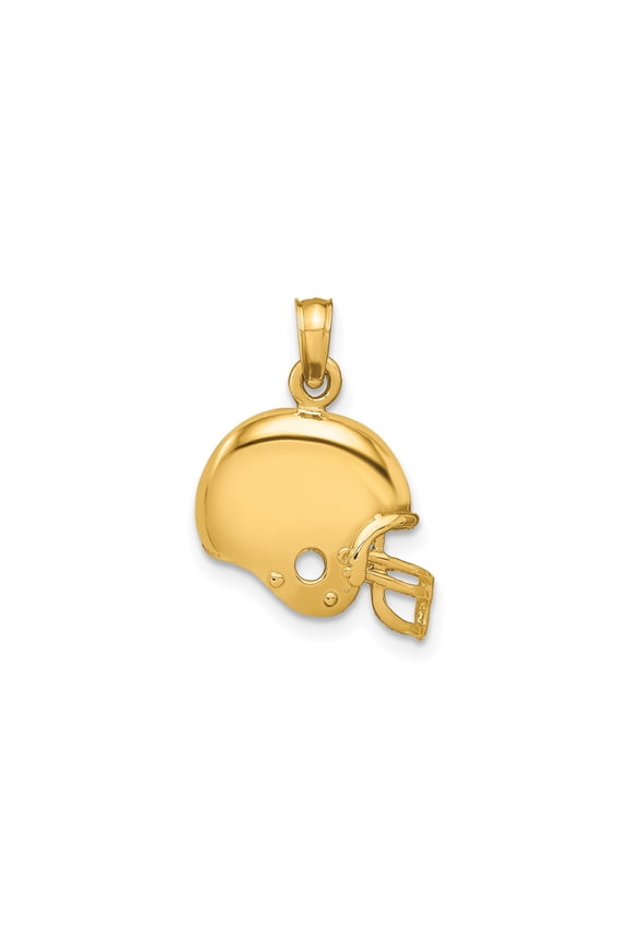 14k Yellow Gold Football Helmet Pendant for Men or Women, Sports Charm with Detailed Design, Athletic Jewelry Symbolizing Team Spirit, Fan Accessory for Necklace or Chain
