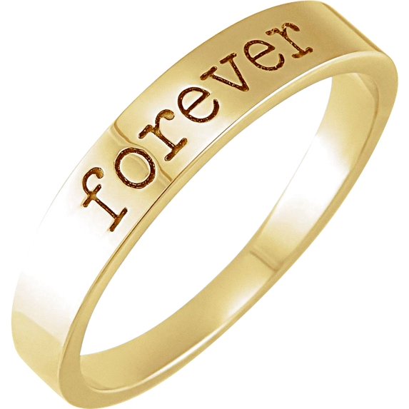 14k Yellow Gold Forever Polished Stackable Ring Size 8 Stackable Ring for Women - 2.9 Grams