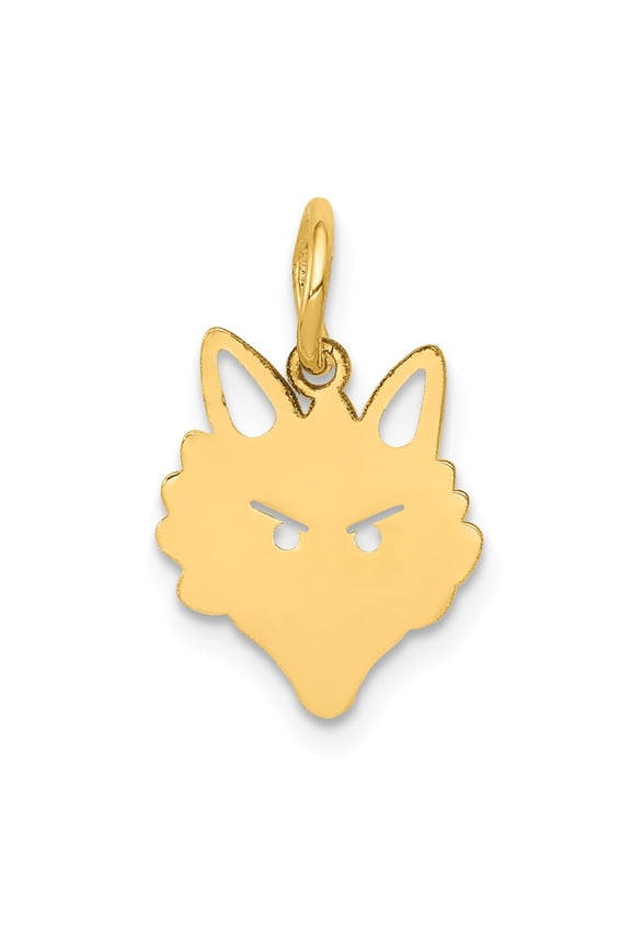14k Yellow Gold Fox Head Charm