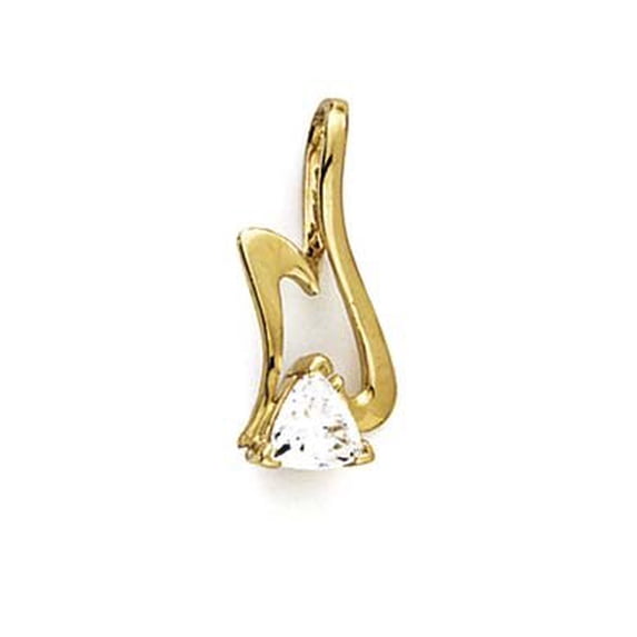 14k Yellow Gold Freeform Trillion Cubic Zirconia Slide